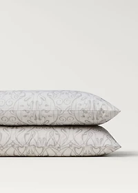 Two cotton percale ornamental-print pillowcases 50x75 cm