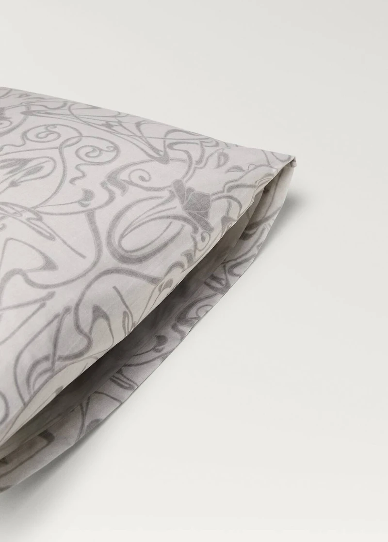 Two cotton percale ornamental-print pillowcases 50x75 cm