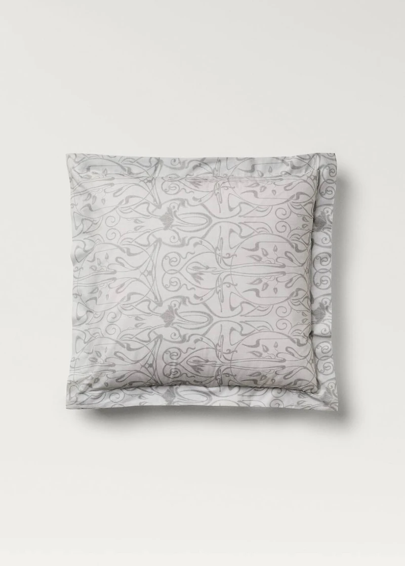 Two cotton percale ornamental-print pillowcases 60x60 cm