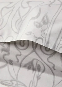 Two cotton percale ornamental-print pillowcases 60x60 cm