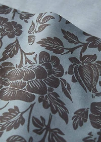 Cotton percale printed two-tone floral top sheet for 90 cm bed