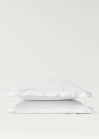 Two cotton percale pillowcases with double overlock 60x60 cm