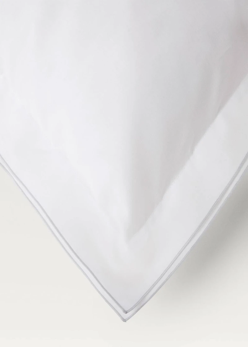 Two cotton percale pillowcases with double overlock 60x60 cm
