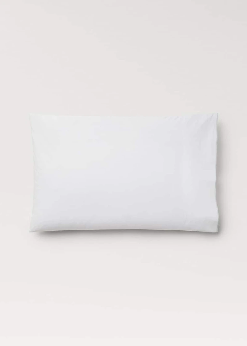 Two cotton percale pillowcases with double overlock 50x75 cm