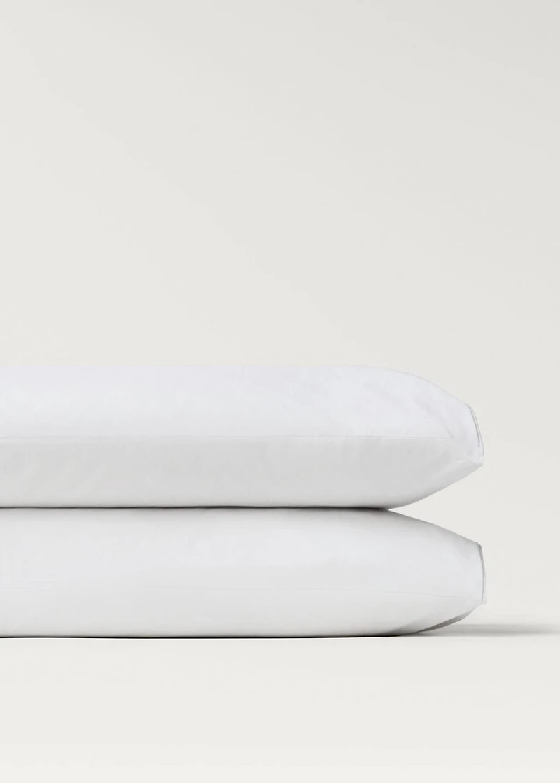 Two cotton percale pillowcases with double overlock 50x75 cm