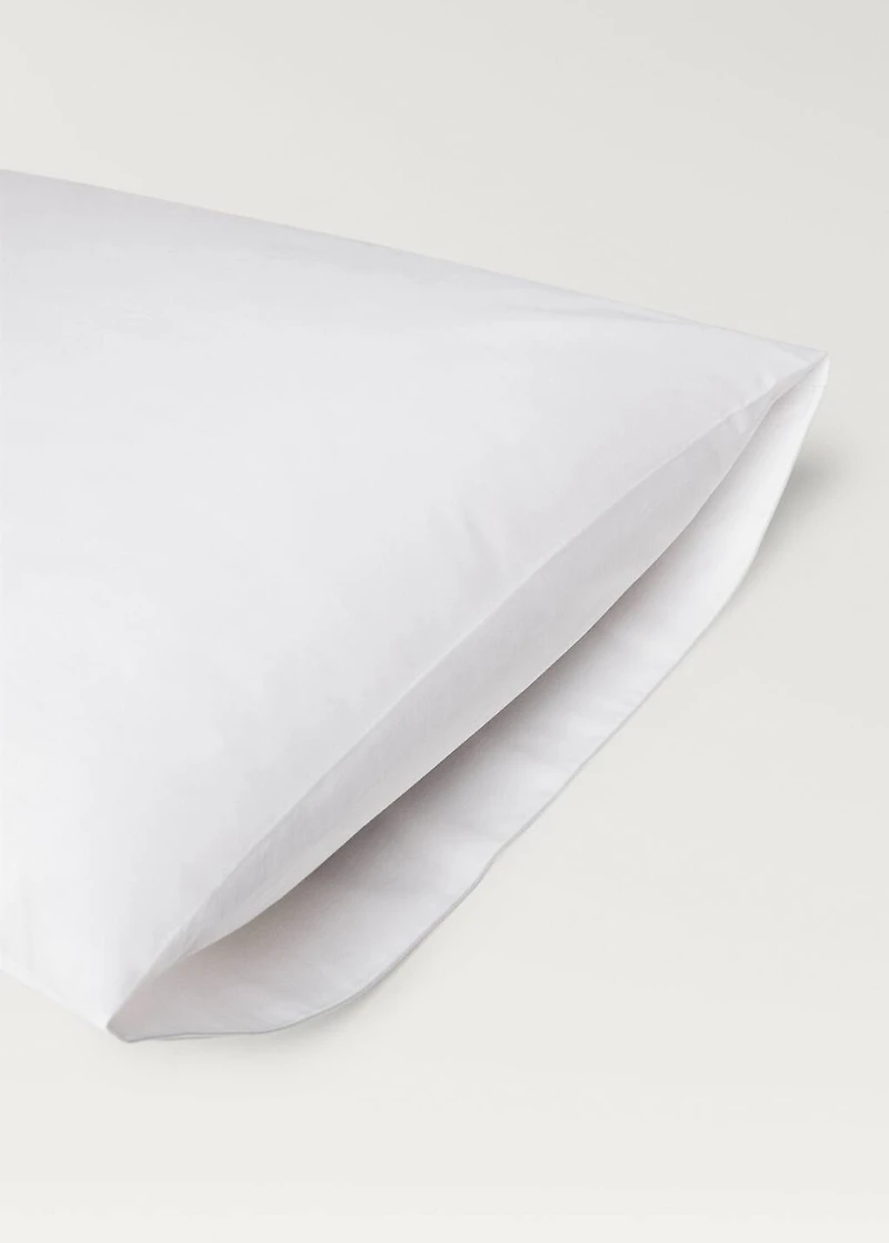 Two cotton percale pillowcases with double overlock 50x75 cm