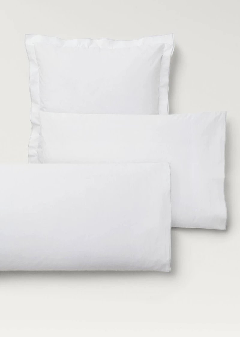 Two cotton percale pillowcases with double overlock 50x75 cm