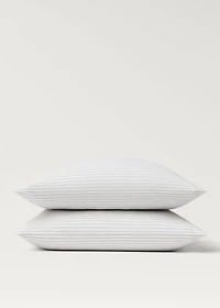 Two cotton percale two-tone striped pillowcases 60x60 cm