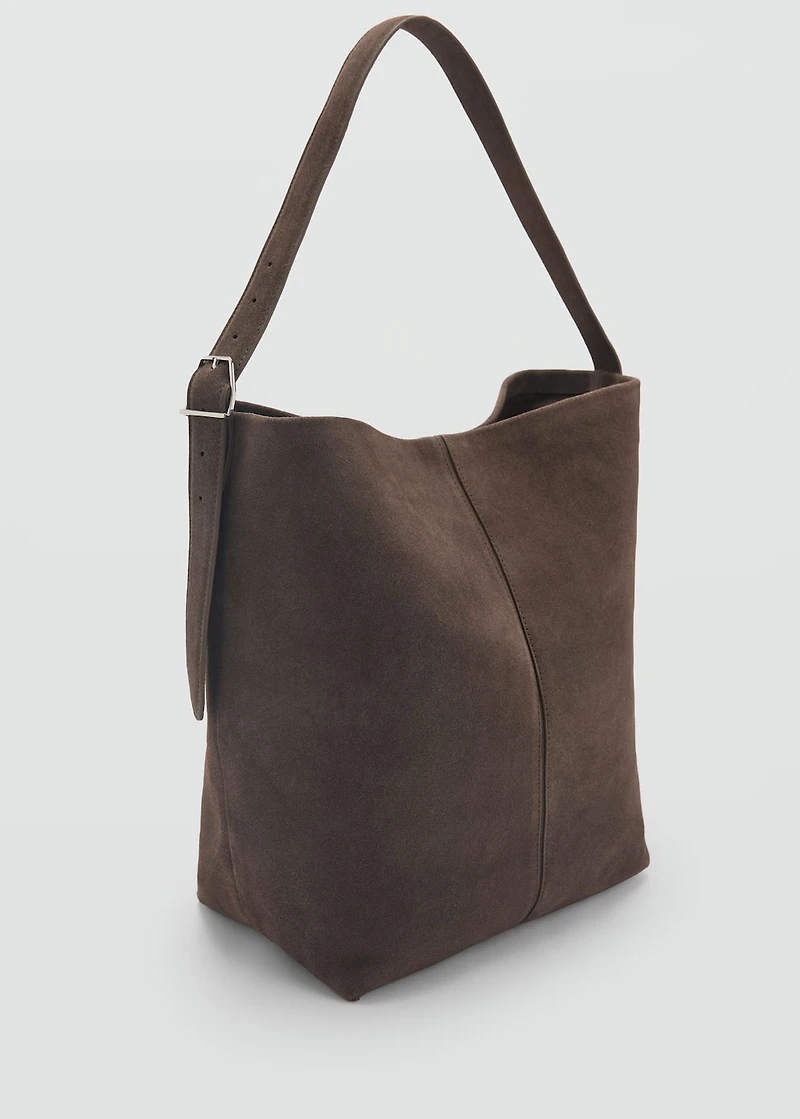 Suede shopper bag