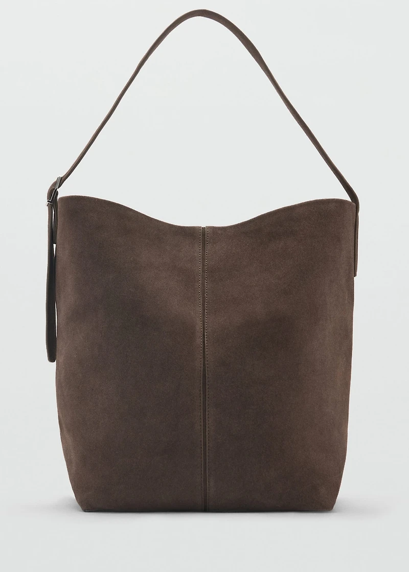 Suede shopper bag