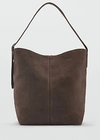 Suede shopper bag