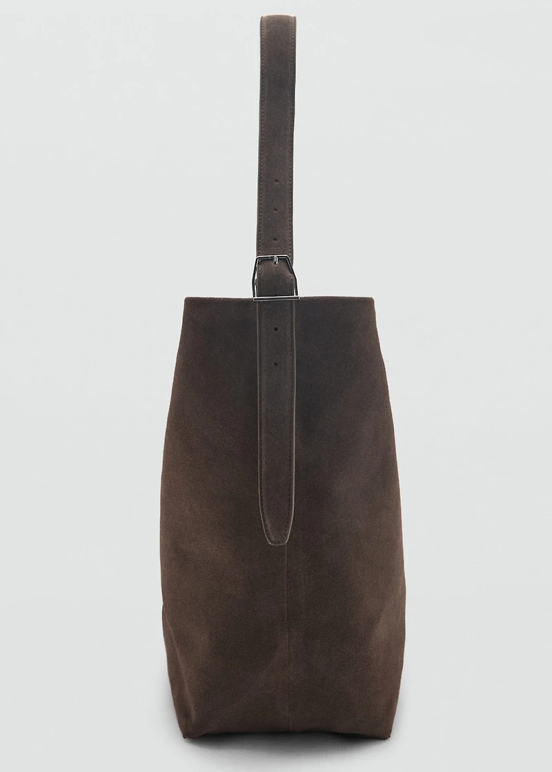 Suede shopper bag