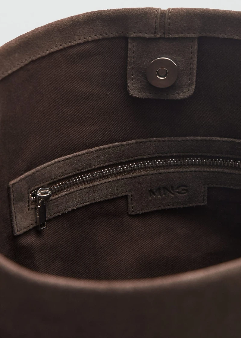 Suede shopper bag