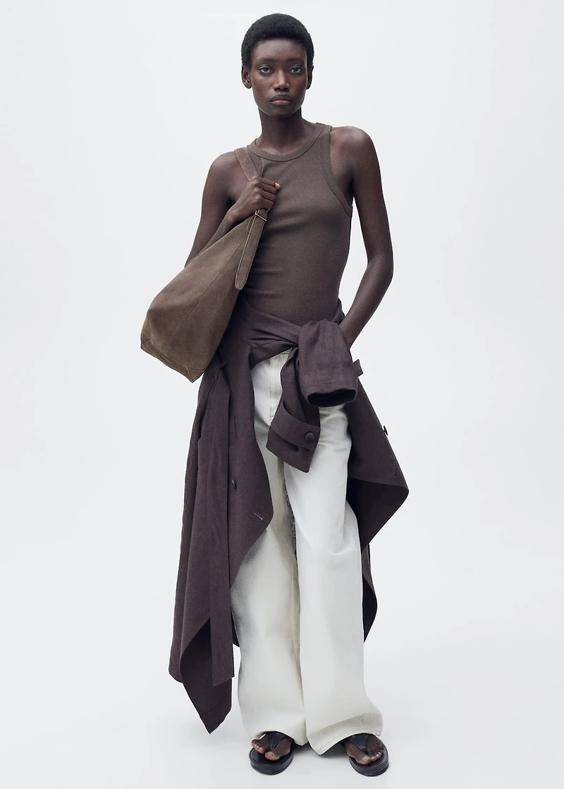 Suede shopper bag