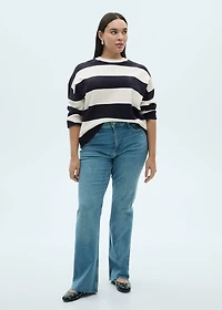Round-neck striped sweater