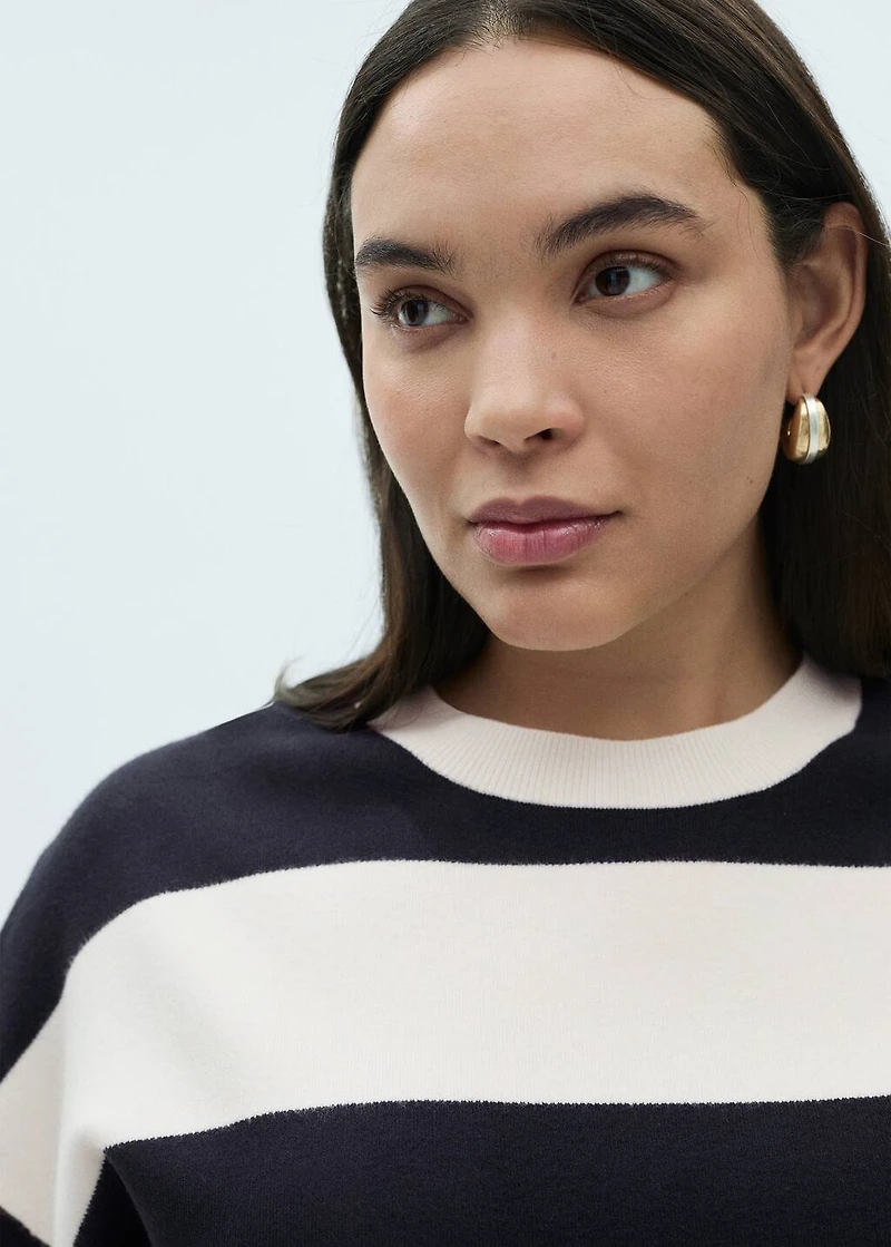 Round-neck striped sweater