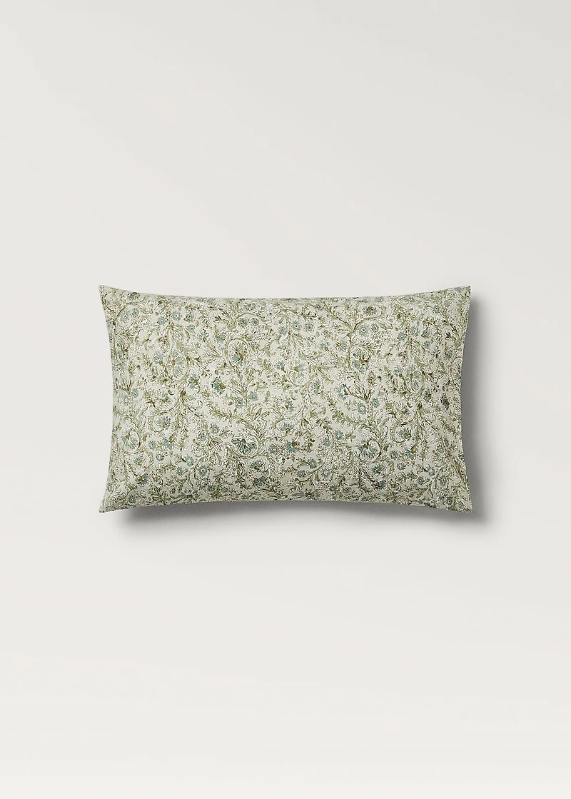 Cotton percale floral-print pillowcase for crib 30x50 cm
