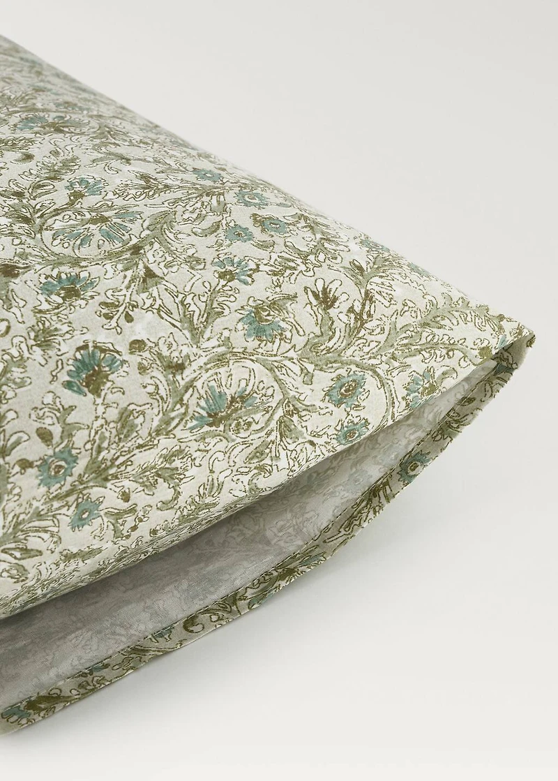 Cotton percale floral-print pillowcase for crib 30x50 cm