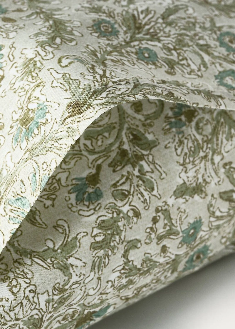 Cotton percale floral-print pillowcase for crib 30x50 cm