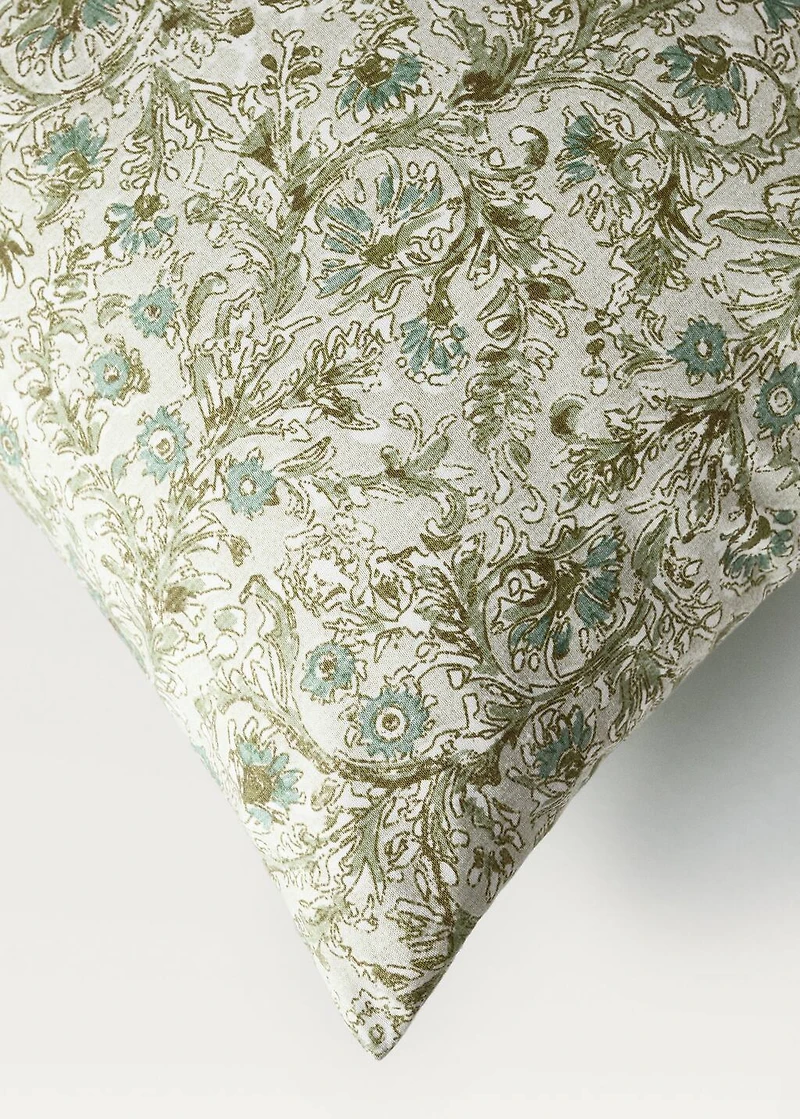 Cotton percale floral-print pillowcase for crib 30x50 cm