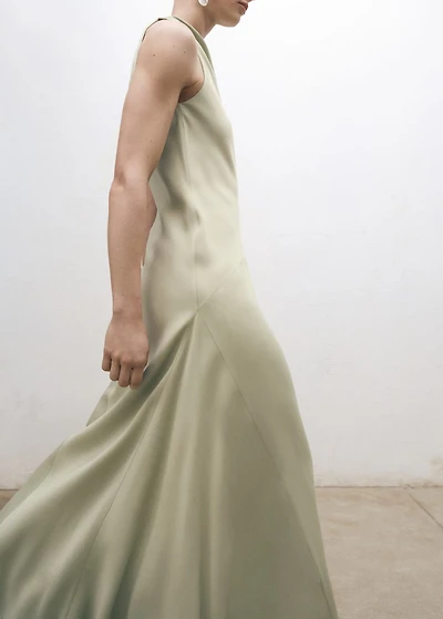 Satin dress with back opening