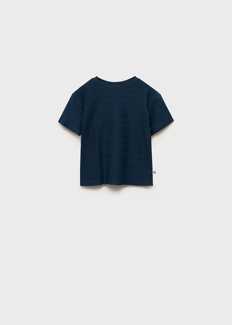 Cotton striped relief t-shirt
