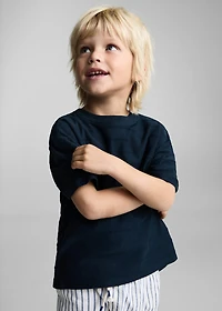 Cotton striped relief t-shirt