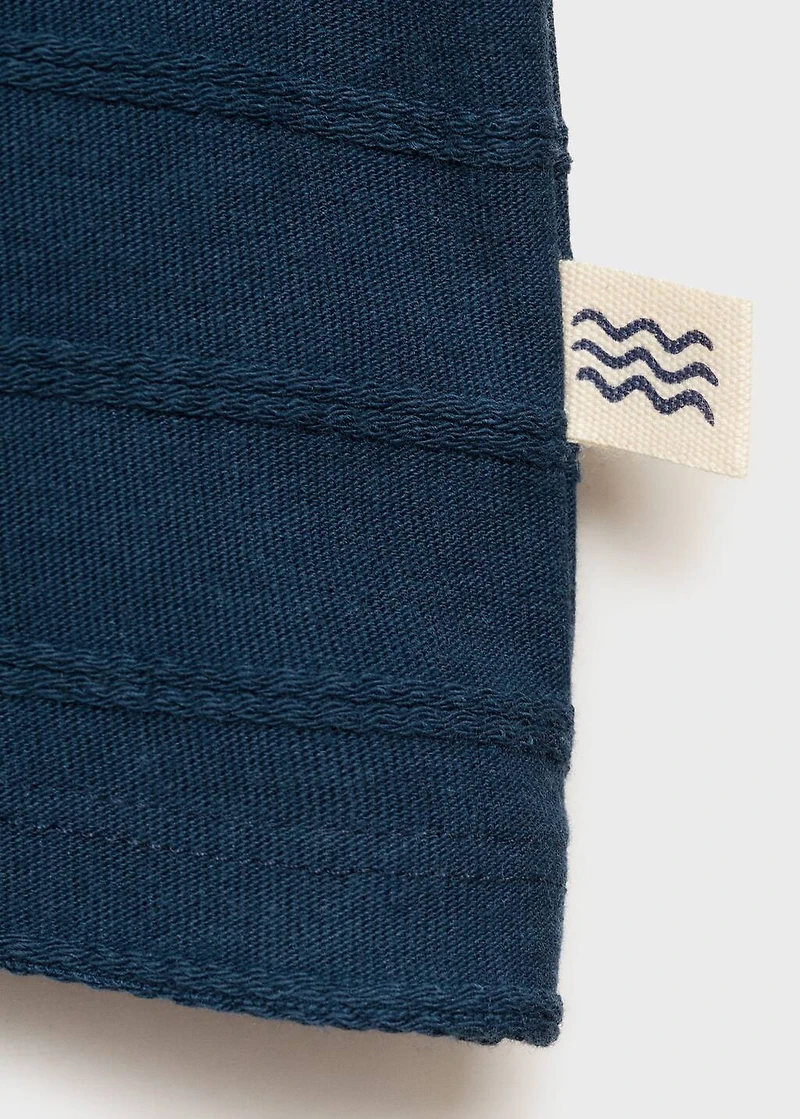 Cotton striped relief t-shirt