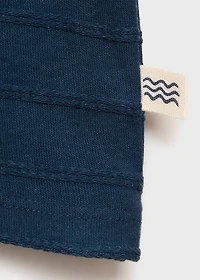 Cotton striped relief t-shirt