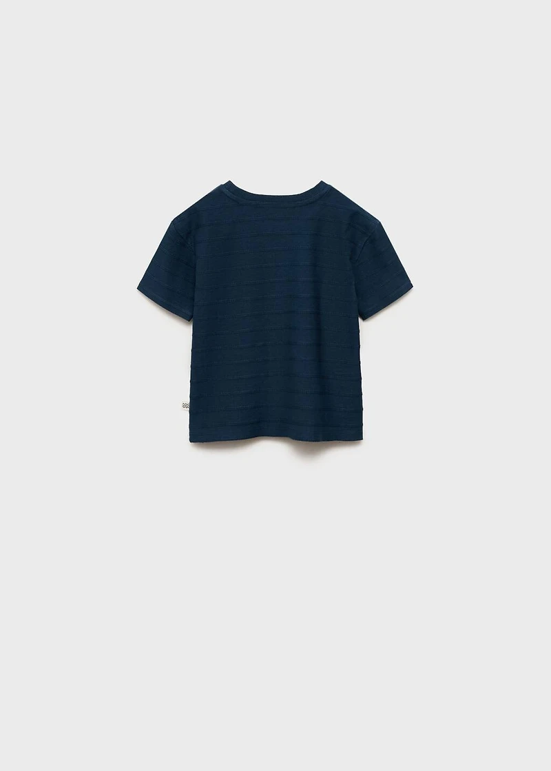 Cotton striped relief t-shirt