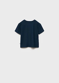 Cotton striped relief t-shirt