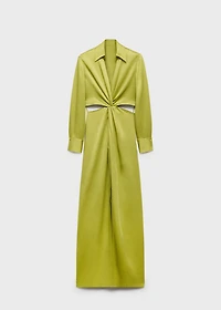 Draped shirt dress with side openings