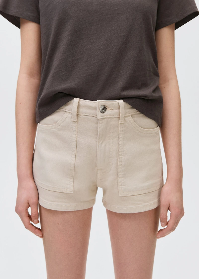 Denim shorts with pockets