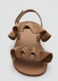 Sandals with ruffle straps