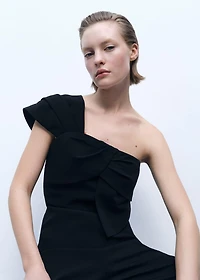 Long jumpsuit with draped neckline