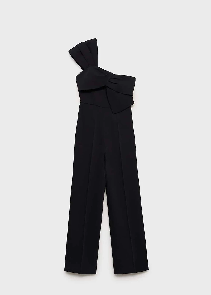 Long jumpsuit with draped neckline