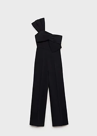 Long jumpsuit with draped neckline