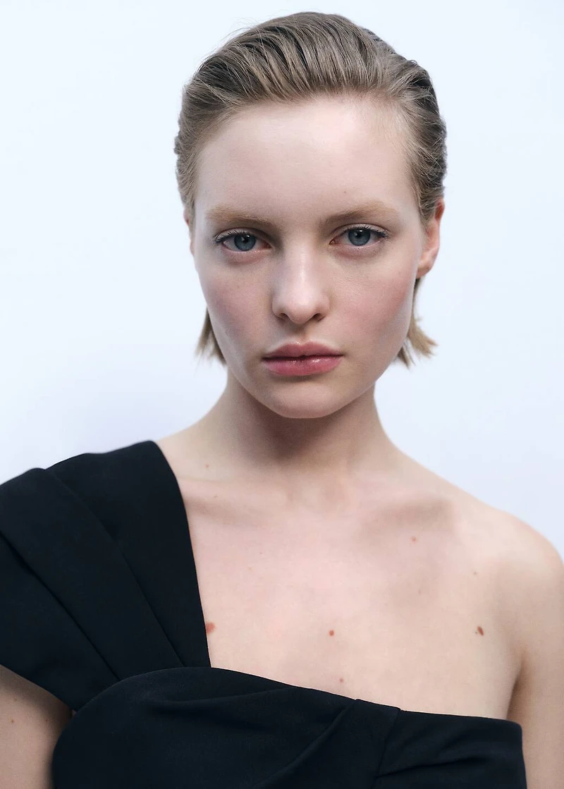 Long jumpsuit with draped neckline