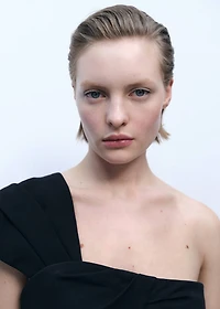 Long jumpsuit with draped neckline