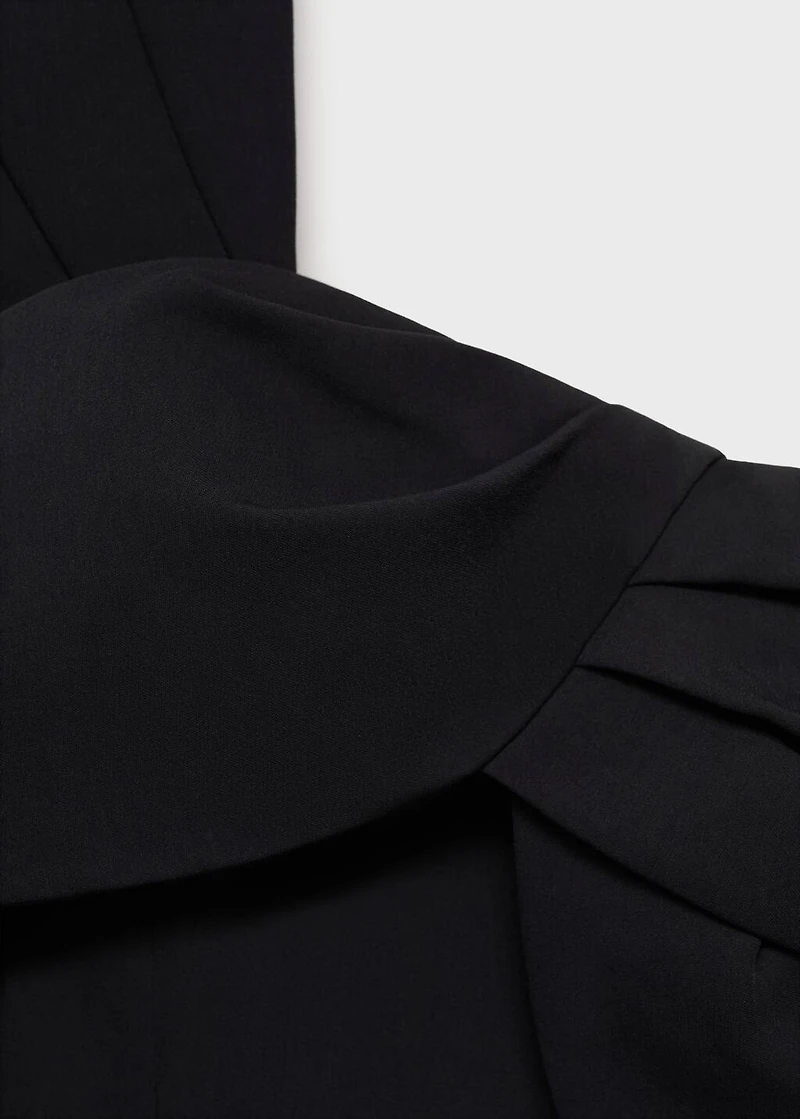 Long jumpsuit with draped neckline