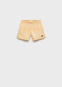Printed swimsuit with drawstring
