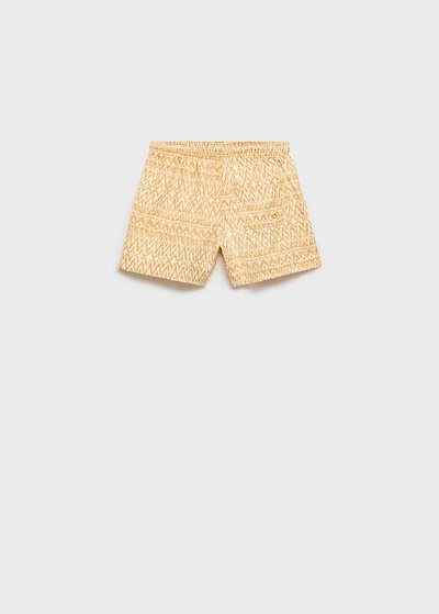 Printed swimsuit with drawstring