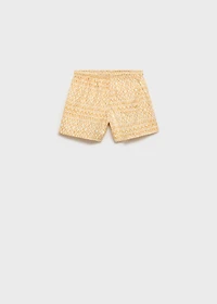 Printed swimsuit with drawstring