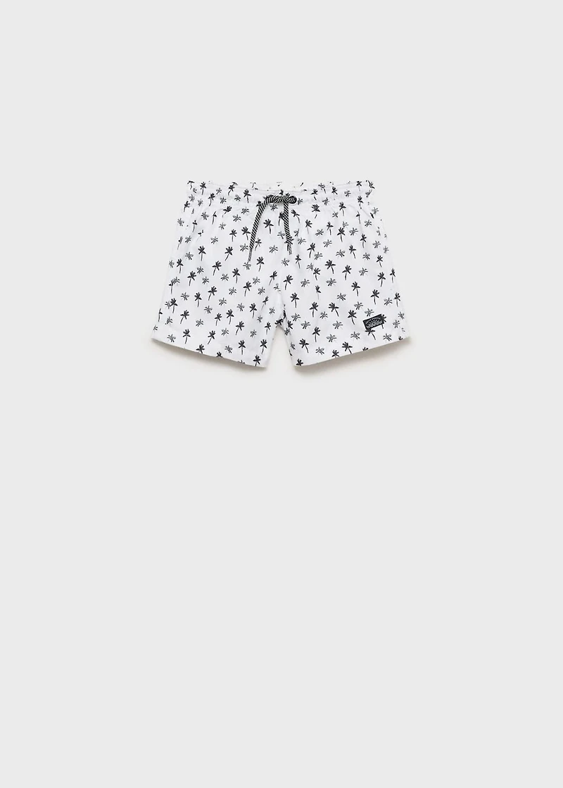 Palm trees print swimsuit trunks