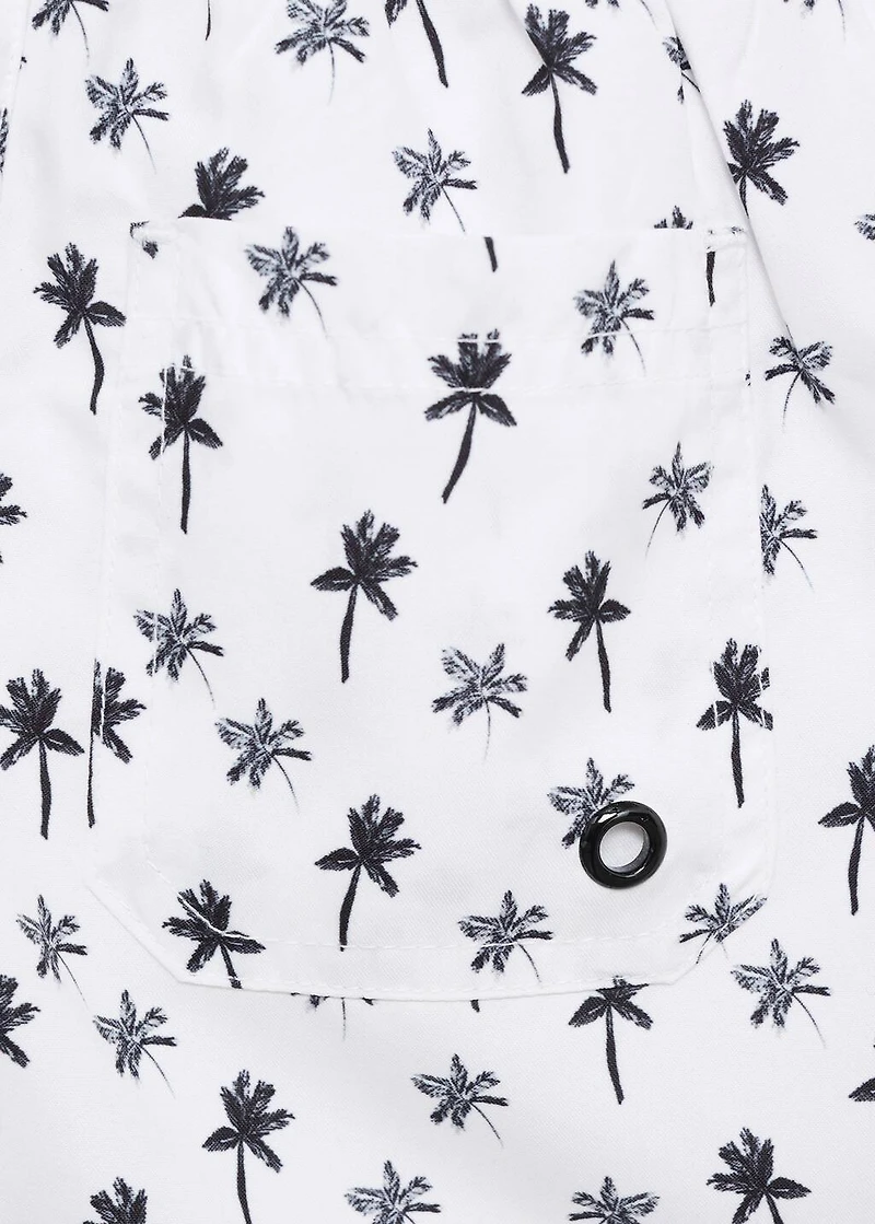 Palm trees print swimsuit trunks
