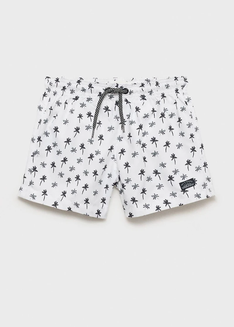 Palm trees print swimsuit trunks