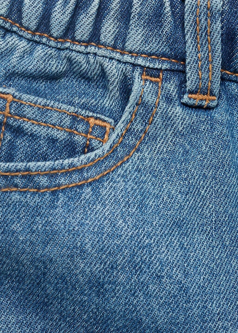 Drawstring denim Bermuda shorts