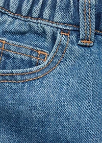 Drawstring denim Bermuda shorts