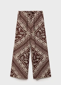 Paisley-print wide leg pants
