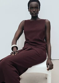 Fine ribbed knit top